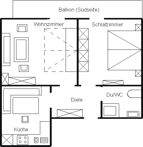 Skizze der Ferienwohnung